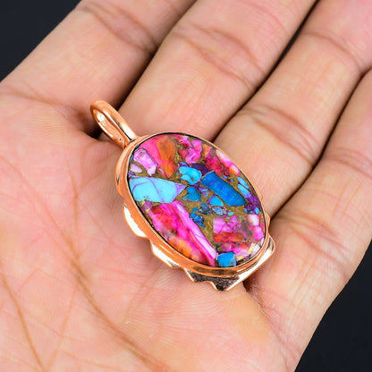 Turquoise Pink Gemstone Pendant
