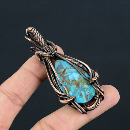 Blue Turquoise Gemstone Pendant