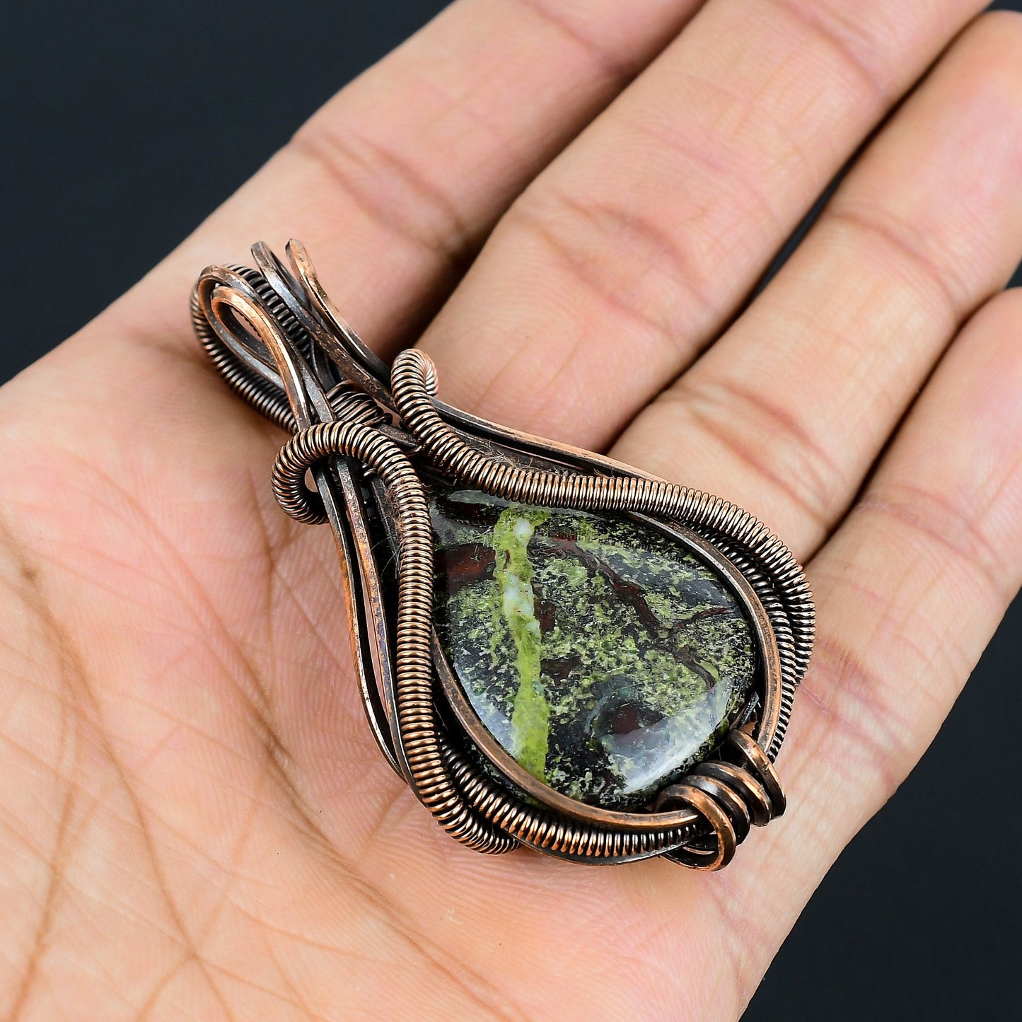 Green Bloodstone Gemstone Pendant