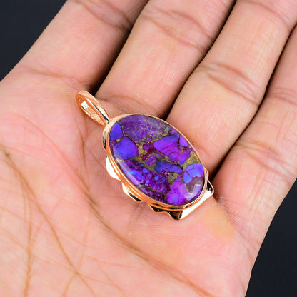 Purple Copper Turquoise Gemstone Pendant