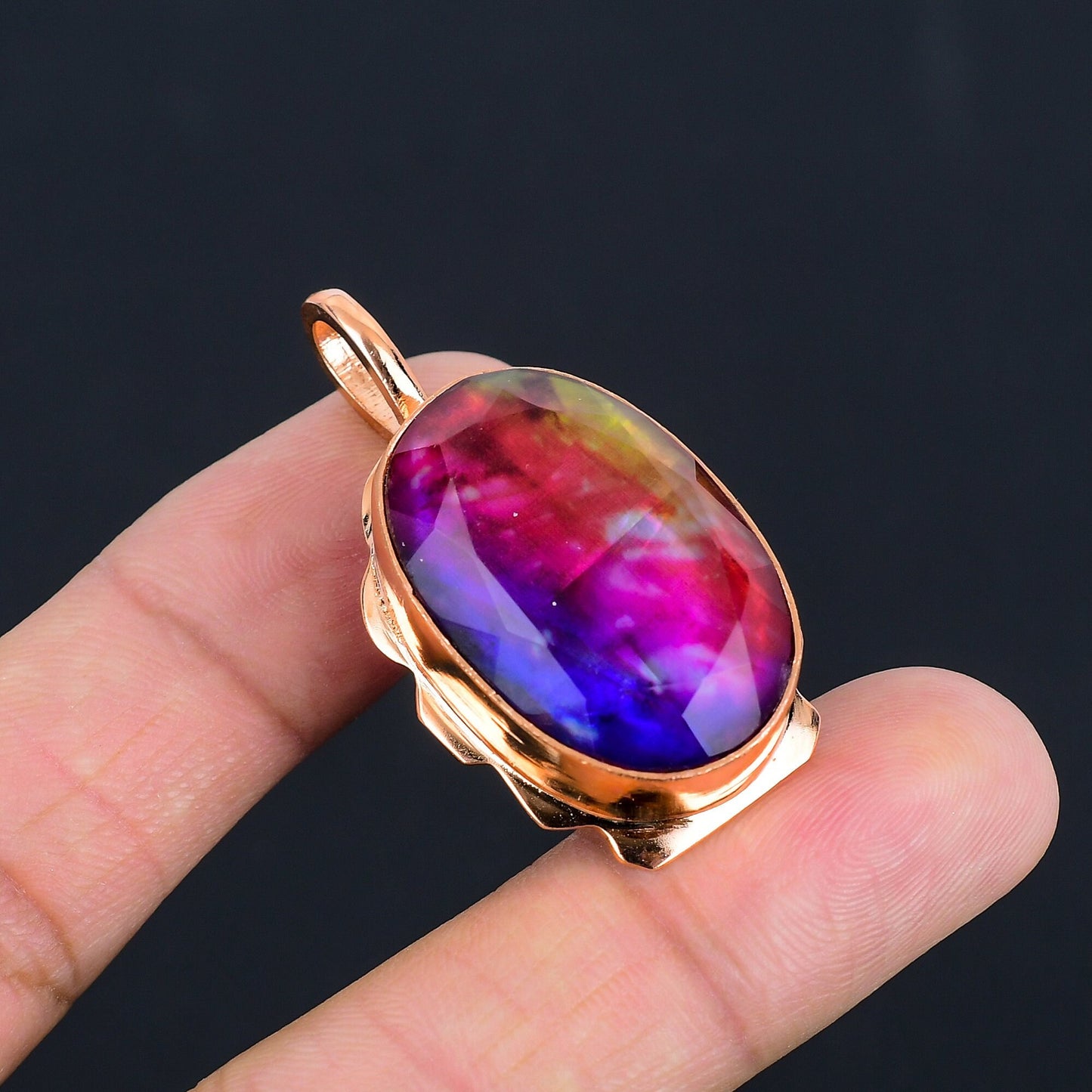 Multicolor Ammolite Gemstone Pendant