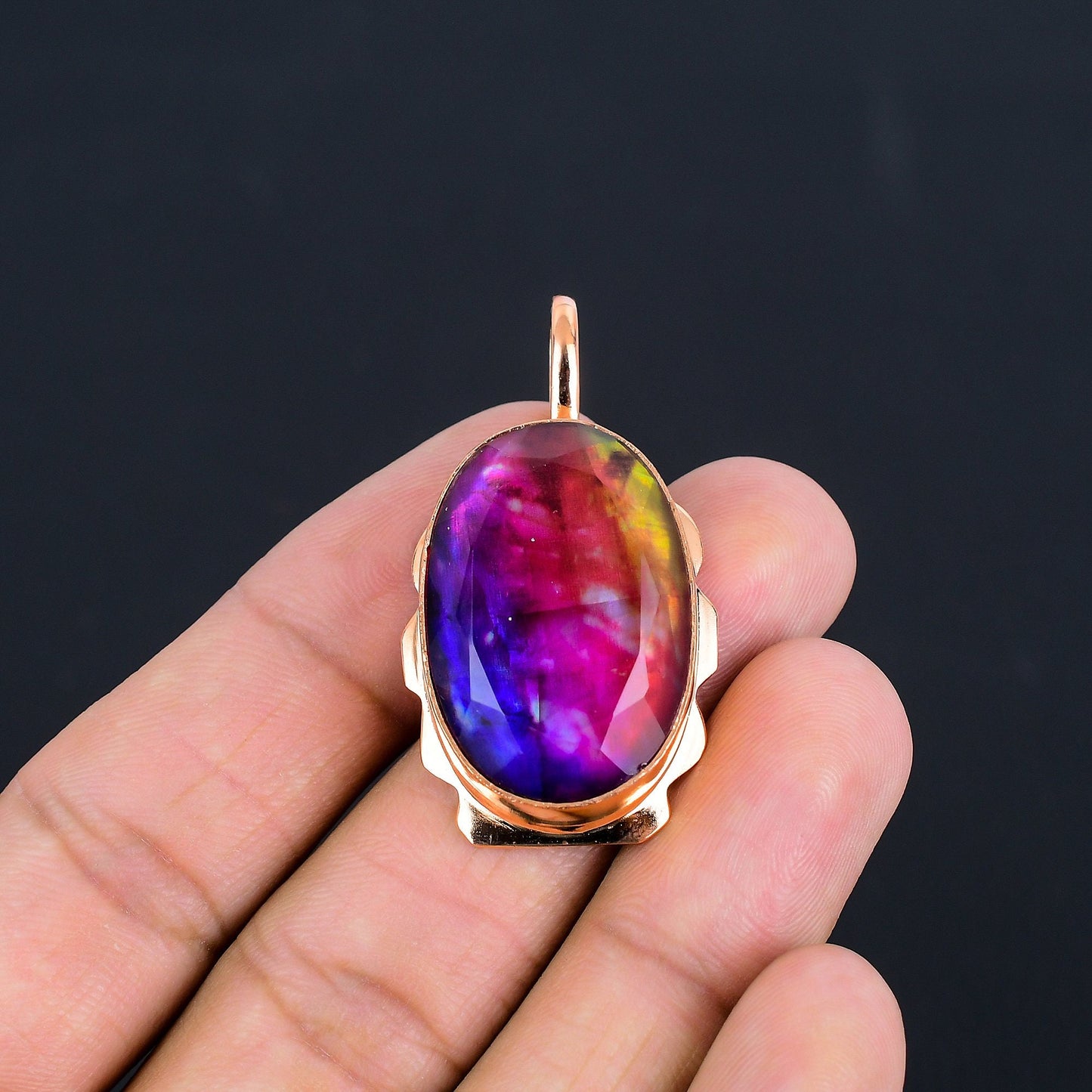 Multicolor Ammolite Gemstone Pendant