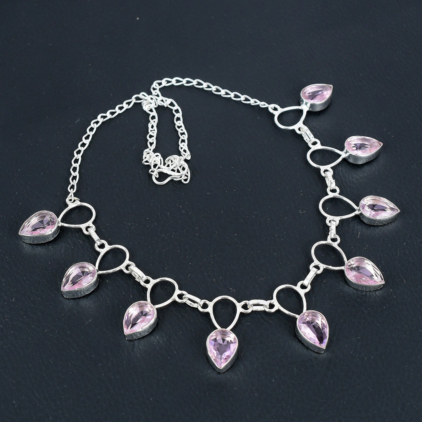Pink Kunzite Sterling Silver Necklace