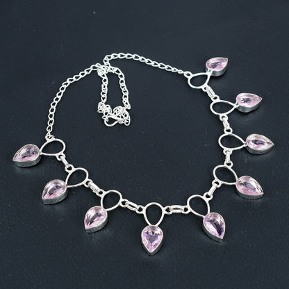 Pink Kunzite Sterling Silver Necklace
