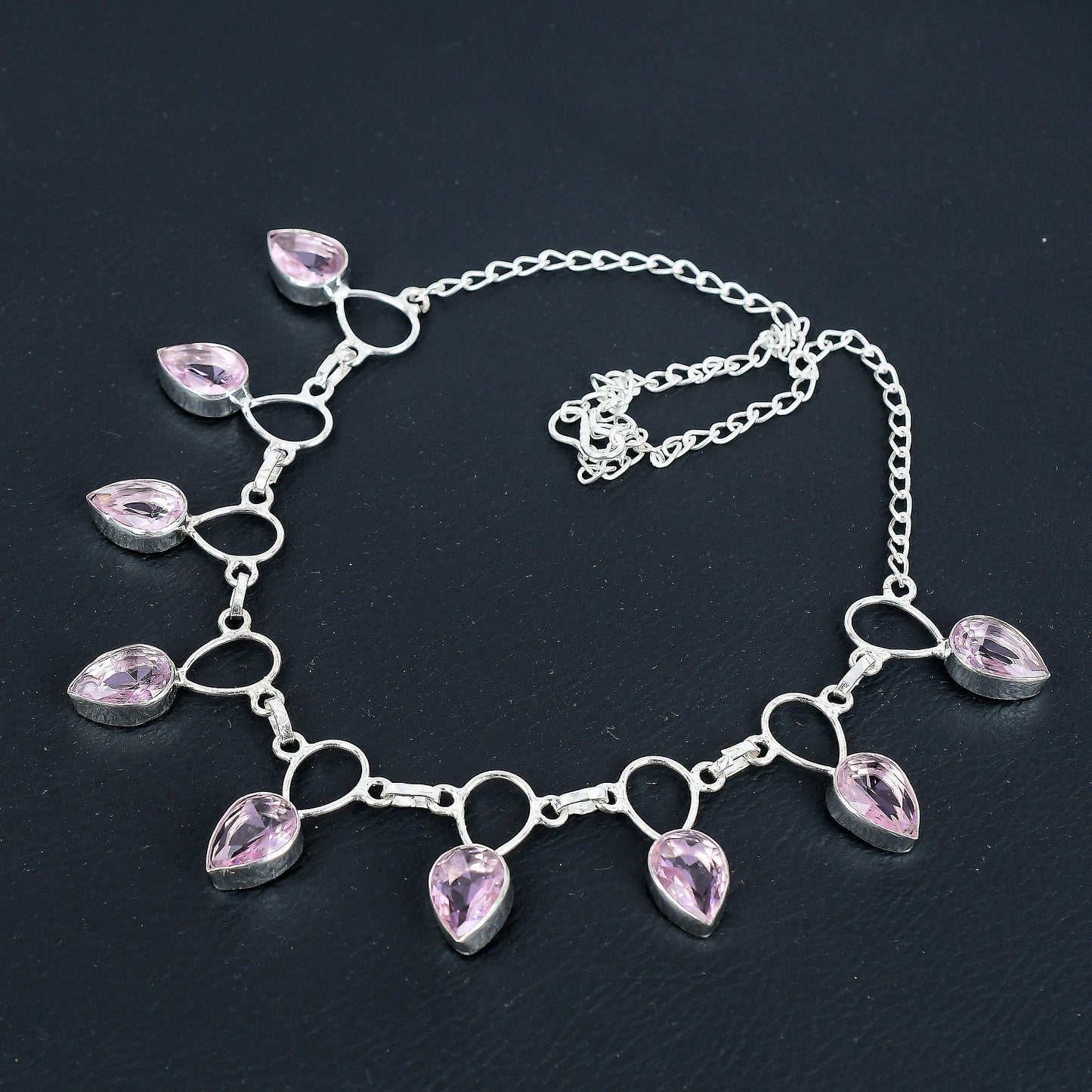 Pink Kunzite Sterling Silver Necklace