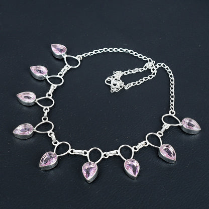 Pink Kunzite Sterling Silver Necklace