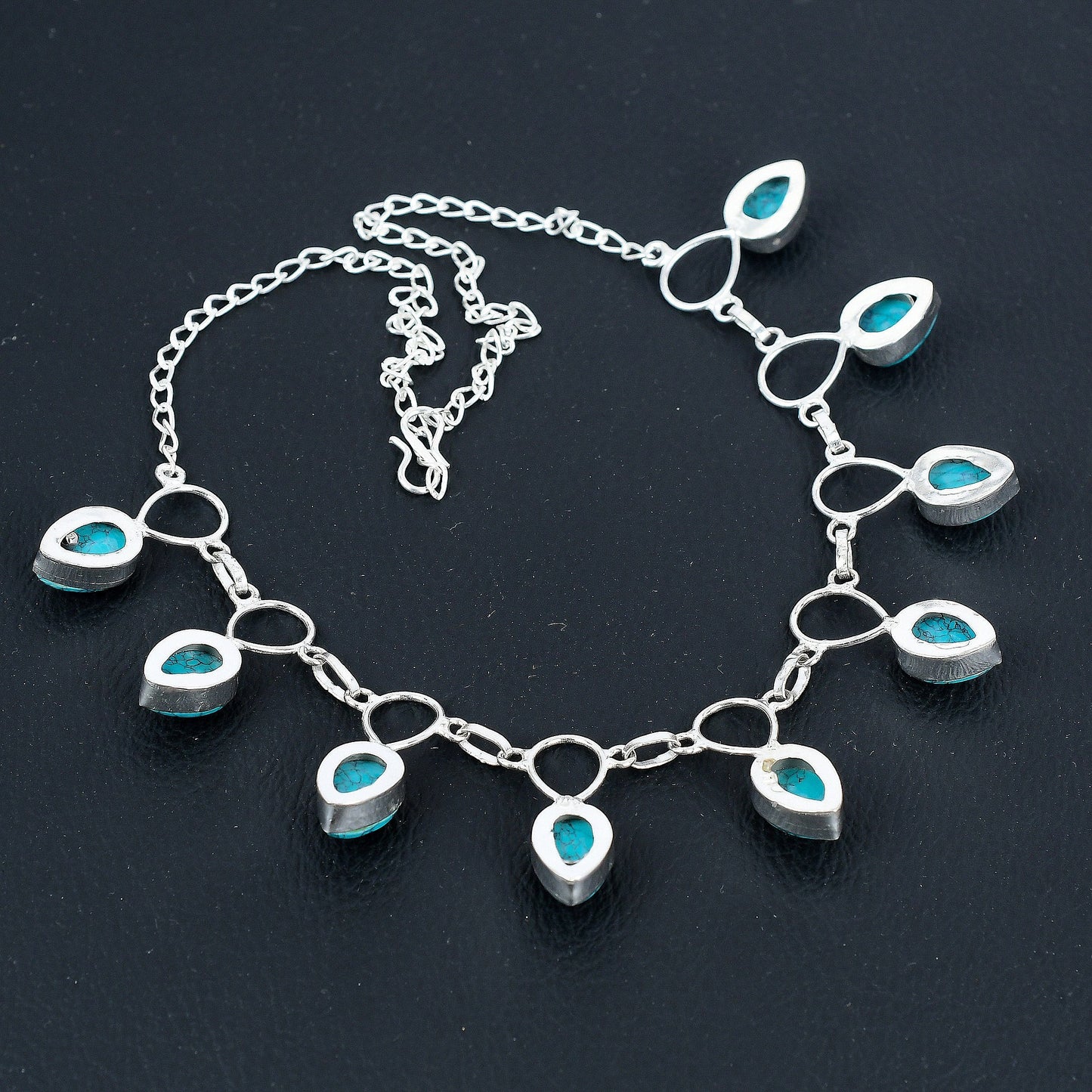 Dainty Turquoise Silver Necklace