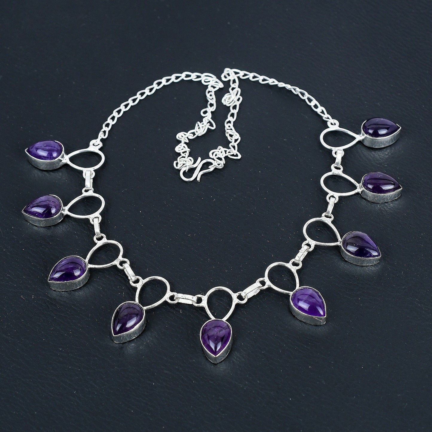 Purple Amethyst Silver Necklace