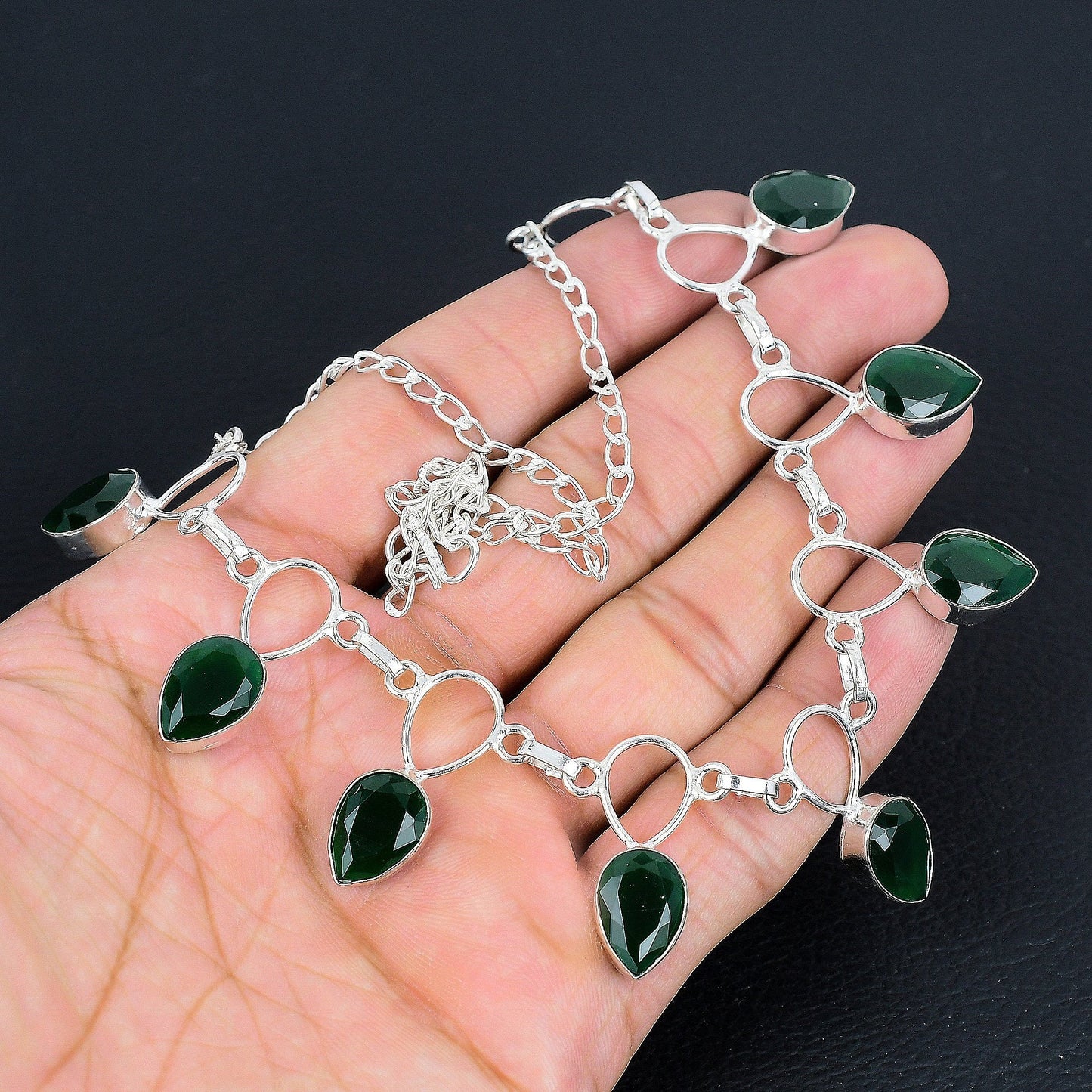 Emerald Green Sterling Silver Necklace