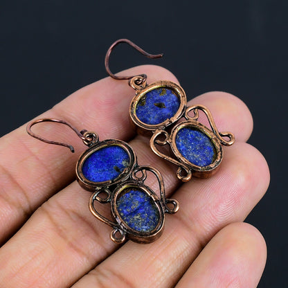 Blue Lapis Lazuli Gemstone Earrings
