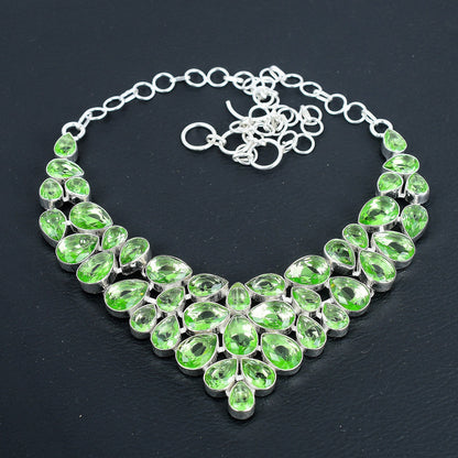 Green Chrysolite Silver Necklace