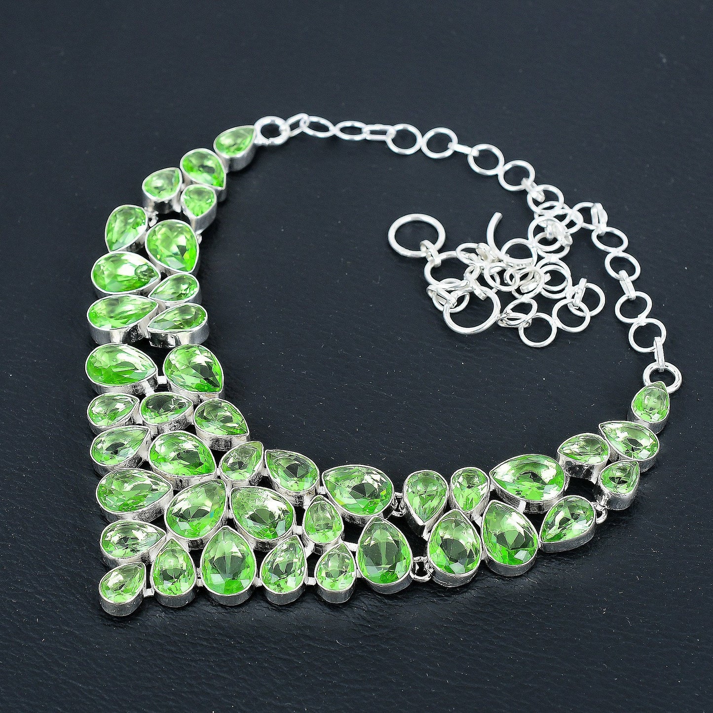 Green Chrysolite Silver Necklace