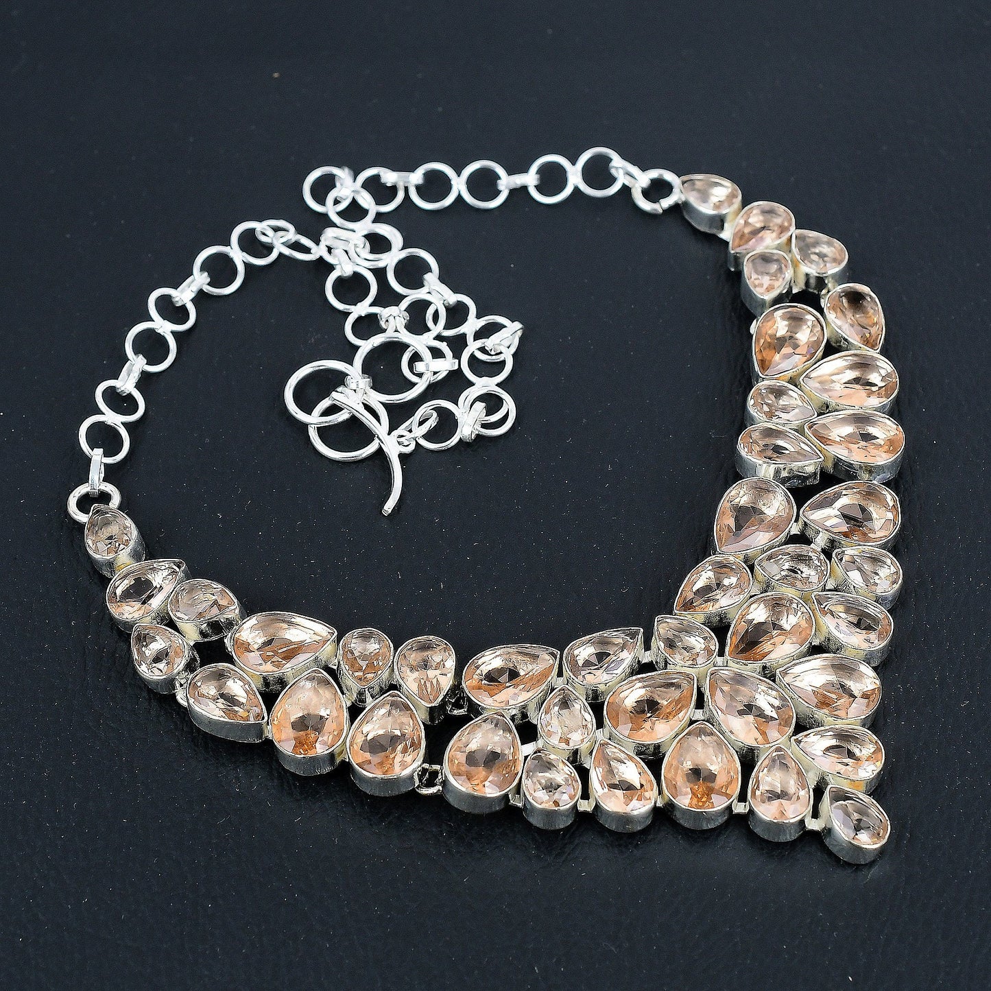 Peach Morganite Sterling Silver Necklace