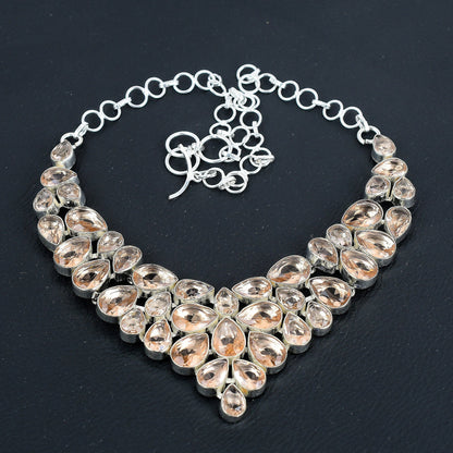 Peach Morganite Sterling Silver Necklace