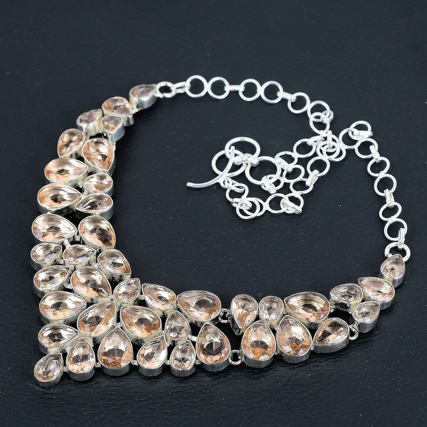 Peach Morganite Sterling Silver Necklace