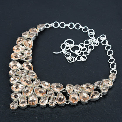 Peach Morganite Sterling Silver Necklace