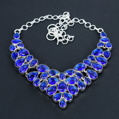 London Blue Topaz & Sapphire Silver Necklace