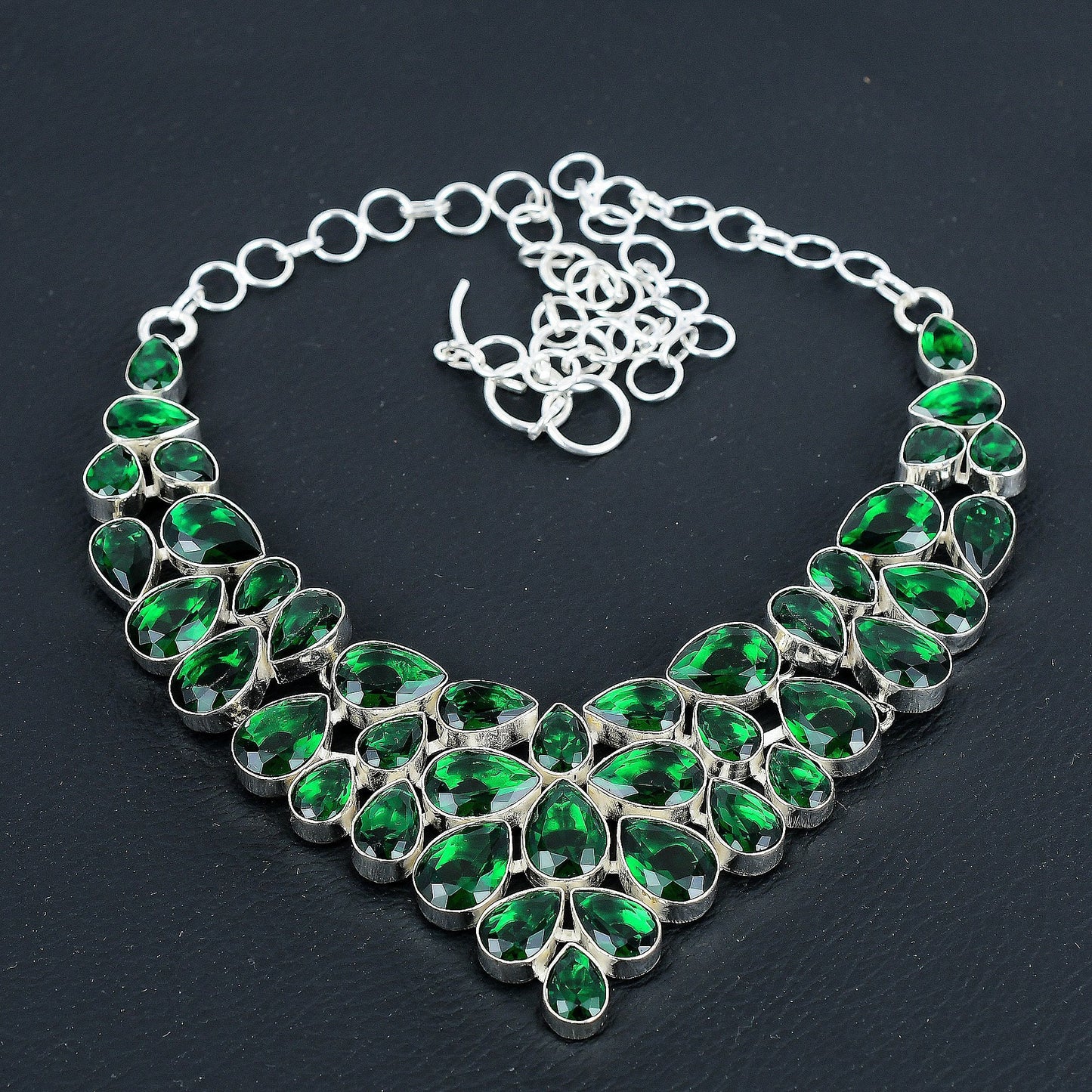 Green Tourmaline Sterling Silver Necklace