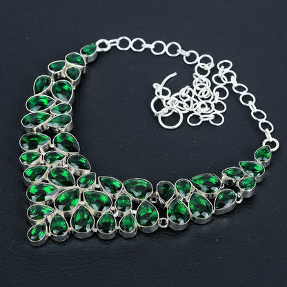 Green Tourmaline Sterling Silver Necklace