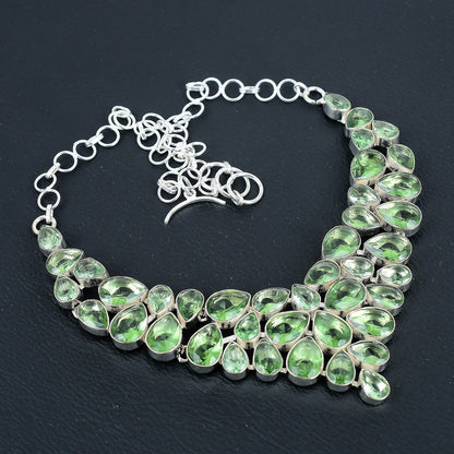 Green Amethyst Gemstone Necklace