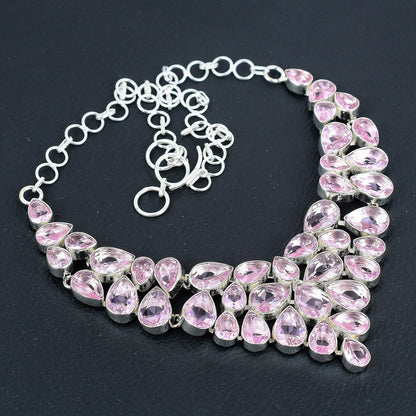 Pink Kunzite Sterling Silver Necklace