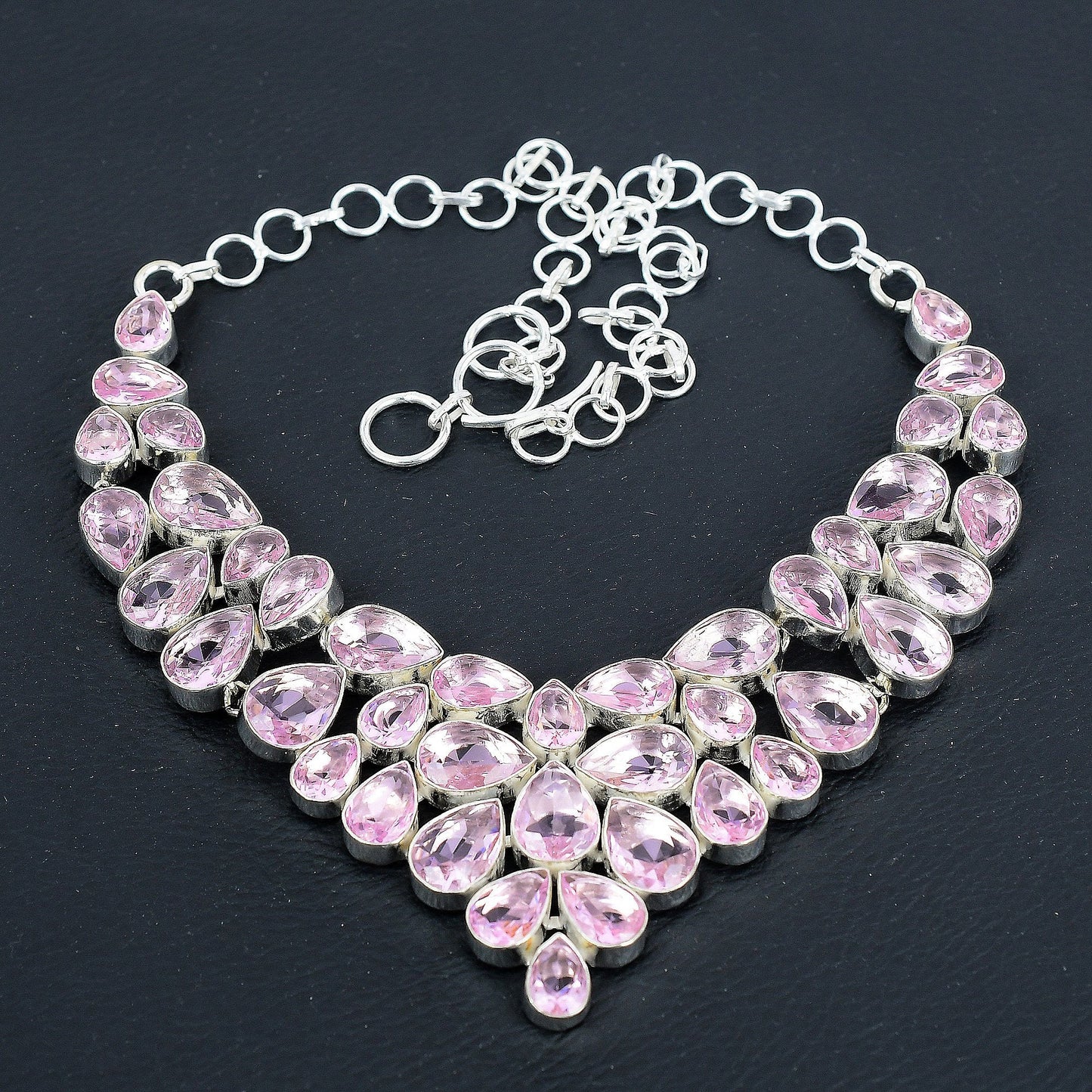 Pink Kunzite Sterling Silver Necklace