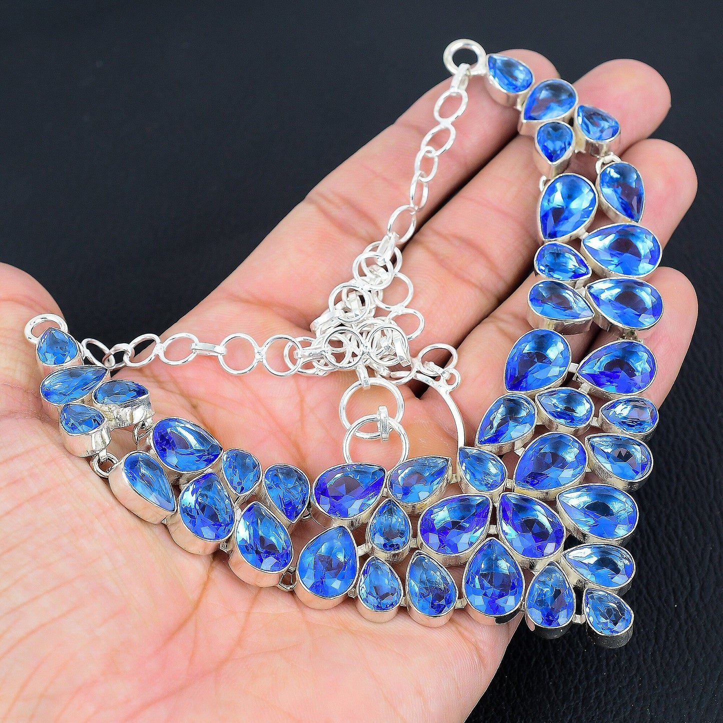 Blue Topaz Gemstone Necklace