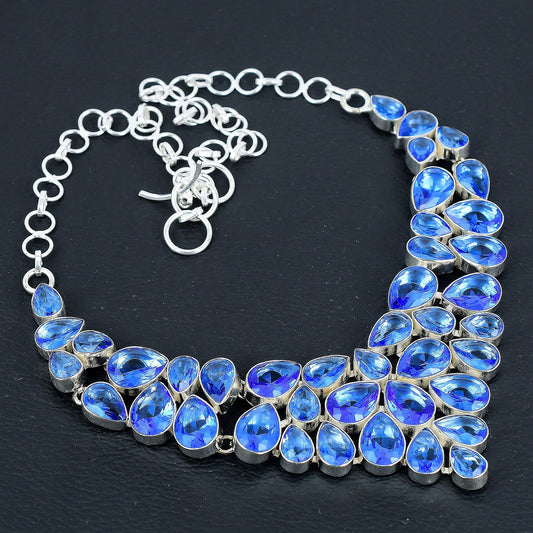 Blue Topaz Gemstone Necklace
