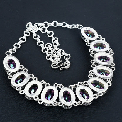 Mystic Rainbow Topaz Sterling Silver Necklace & Bracelet Set