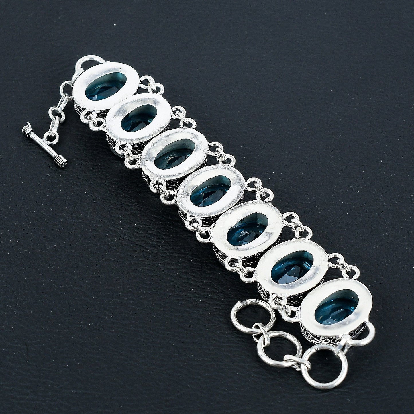Swiss Blue Topaz Necklace & Bracelet Set