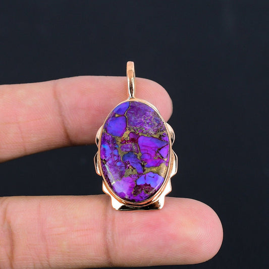 Purple Copper Turquoise Gemstone Pendant