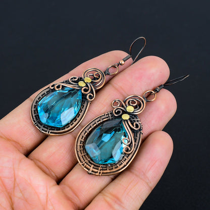 Blue Topaz Gemstone Earrings