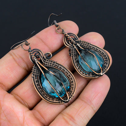 Blue Topaz Gemstone Earrings