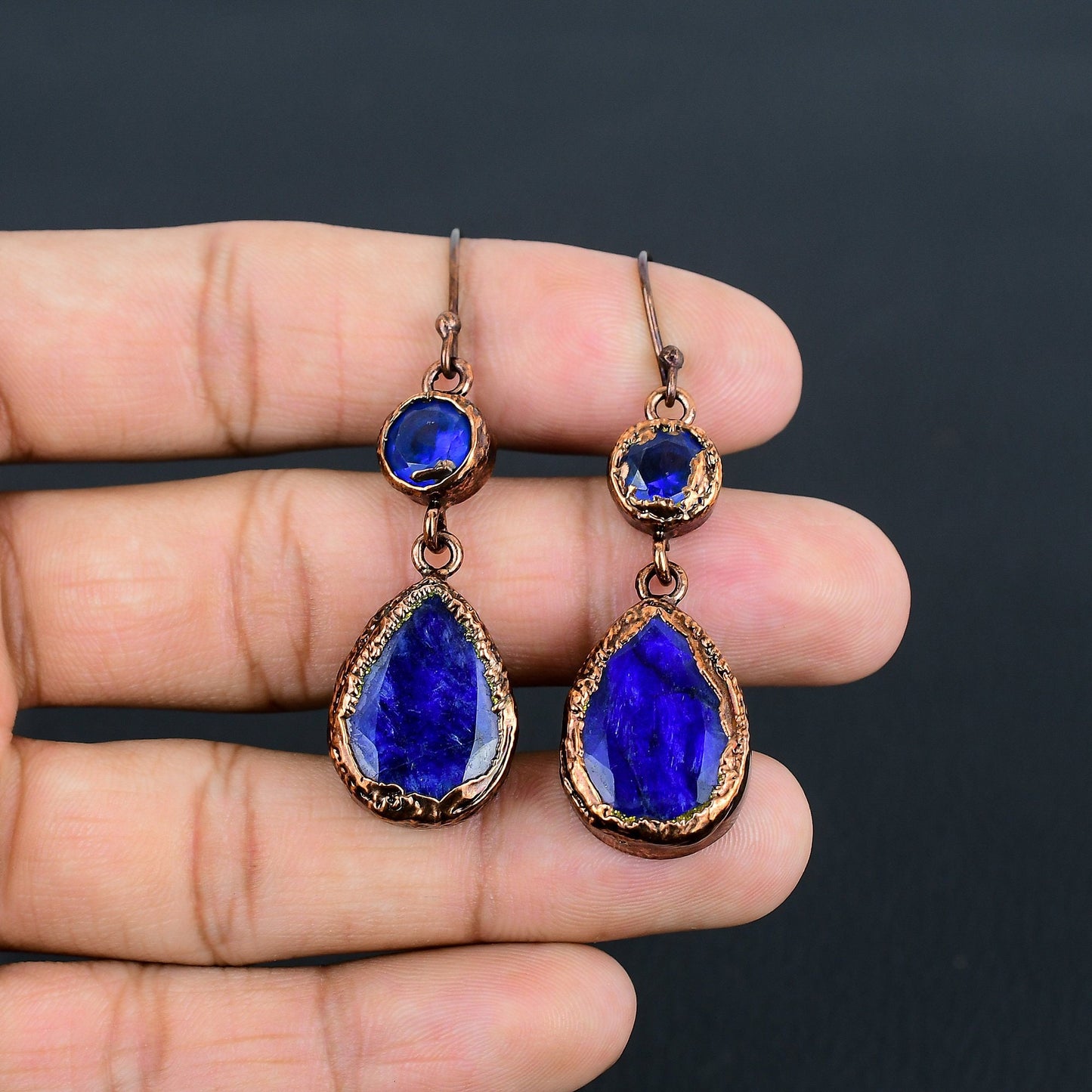 Blue Sapphire Gemstone Earrings