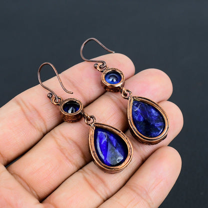 Blue Sapphire Gemstone Earrings