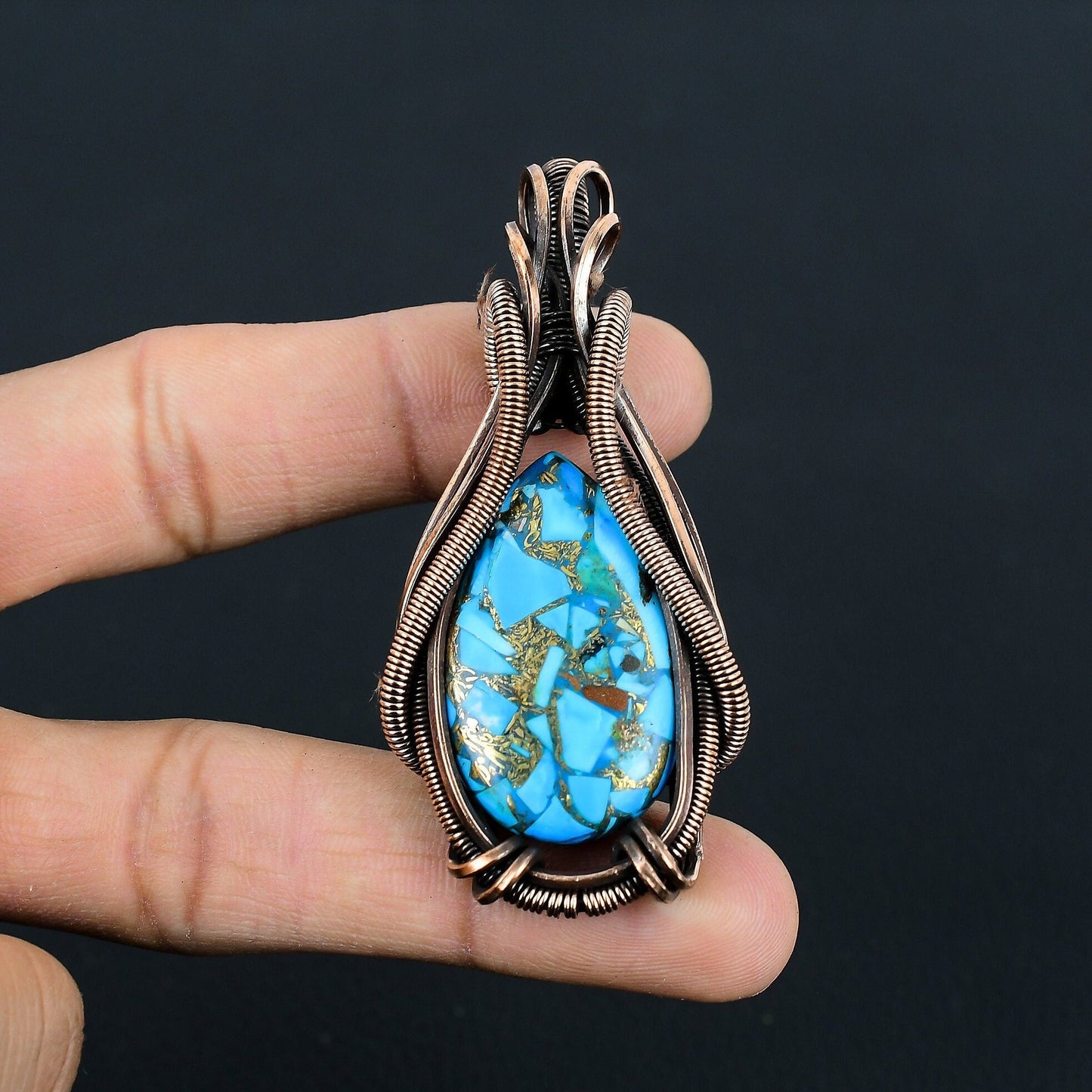 Blue Turquoise Gemstone Pendant