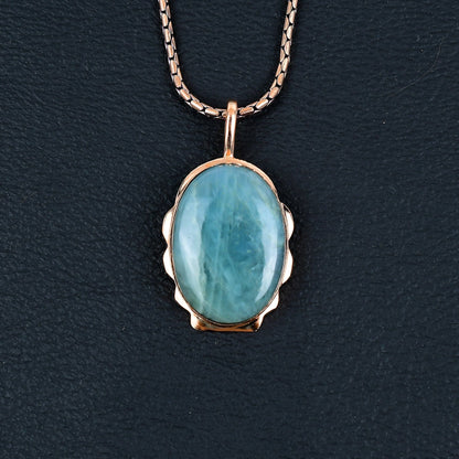 Blue Aquamarine Gemstone Pendant