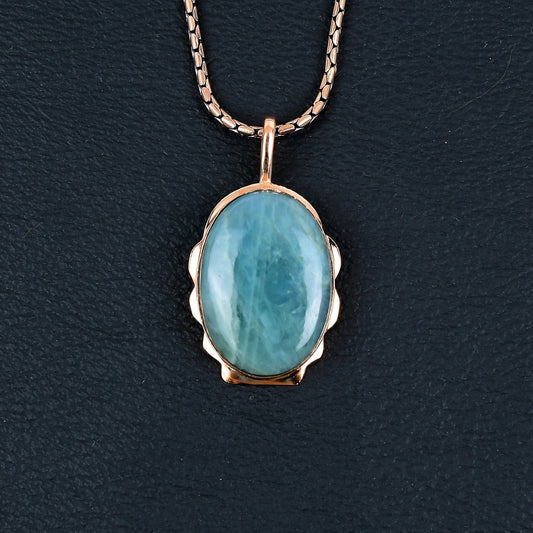 Blue Aquamarine Gemstone Pendant