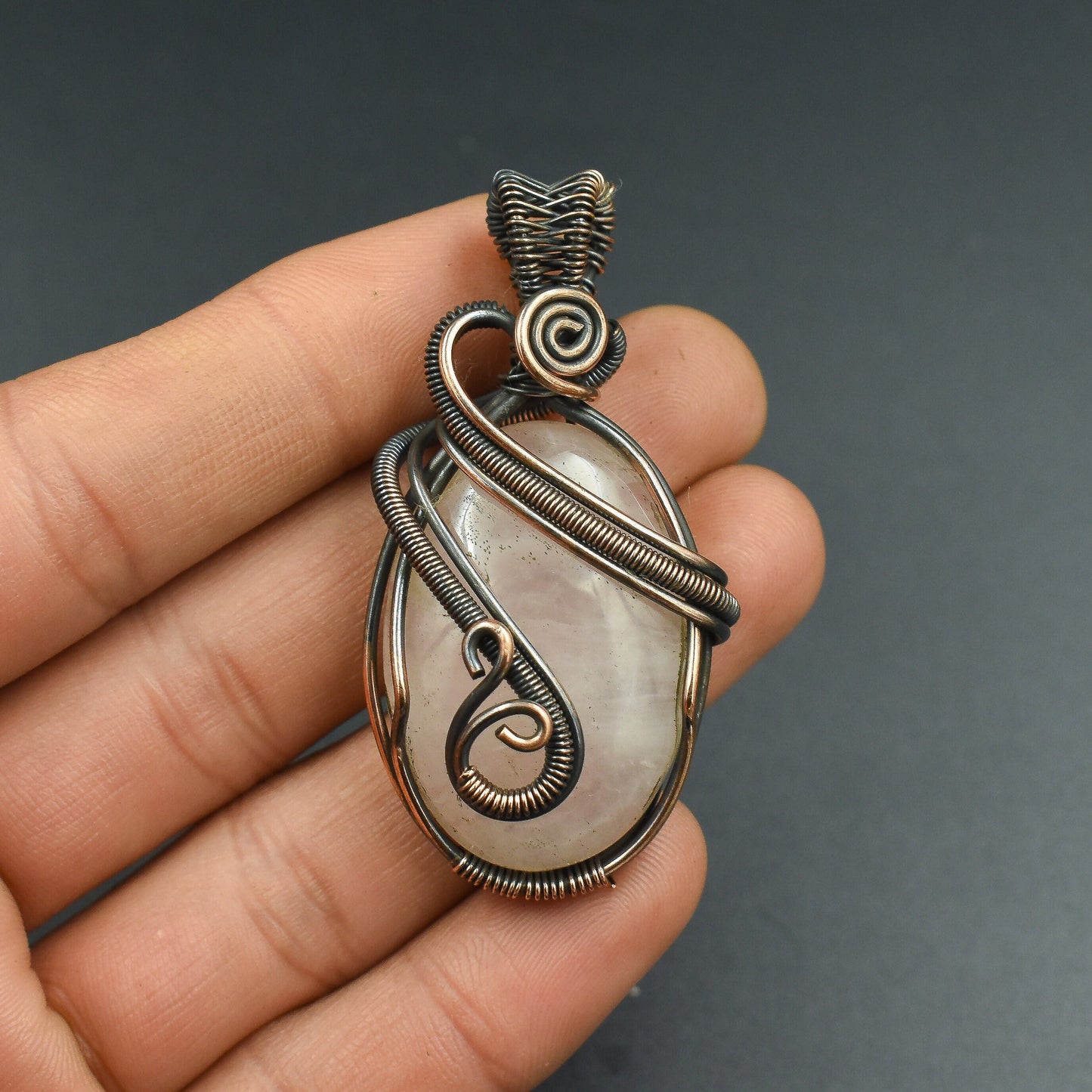 Pink Rose Quartz Gemstone Pendant