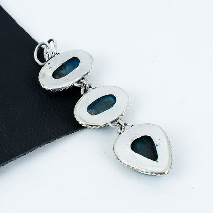 Blue Apatite Gemstone Pendant Necklace