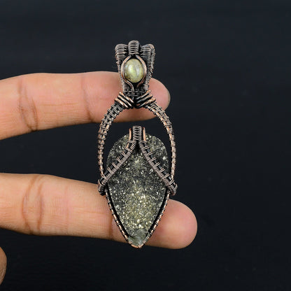 Golden Pyrite Druzy Gemstone Pendant