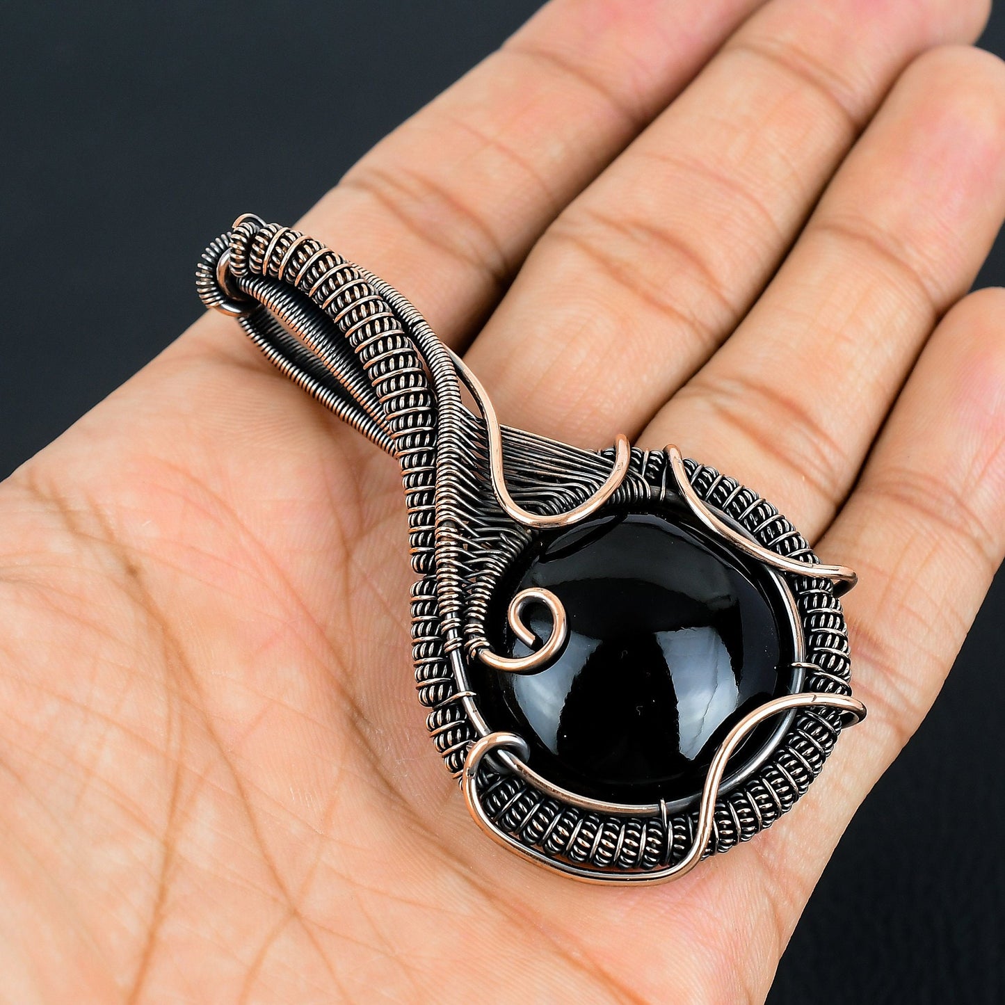 Black Obsidian Eye Gemstone Pendant