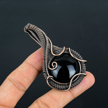Black Obsidian Eye Gemstone Pendant