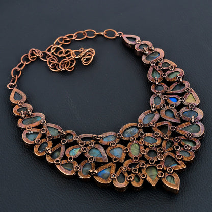 Blue-Green Labradorite Gemstone Pendant