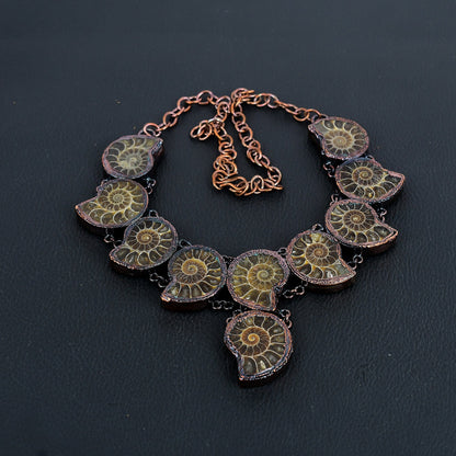 Copper Ammonite Gemstone Necklace