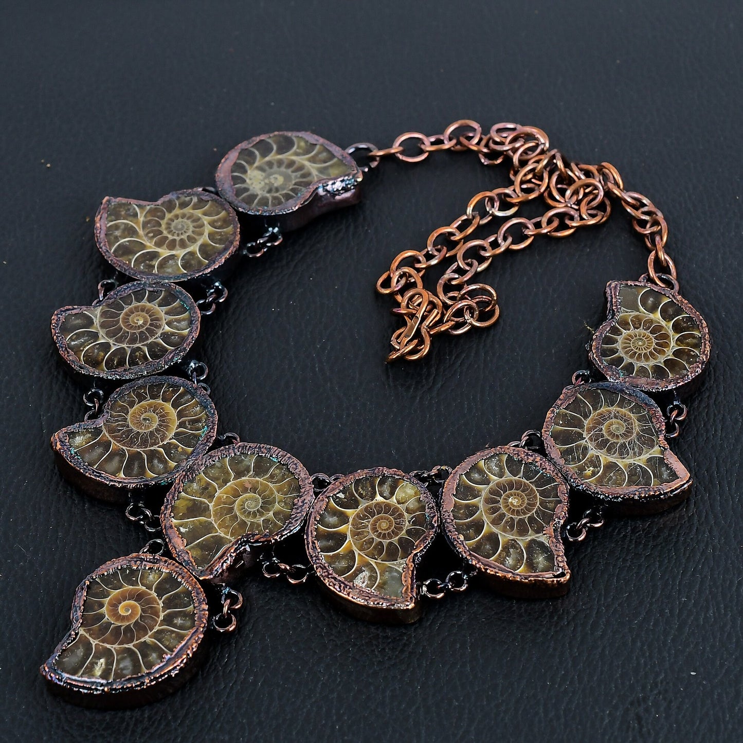 Copper Ammonite Gemstone Necklace