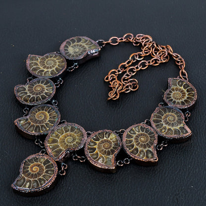 Copper Ammonite Gemstone Necklace