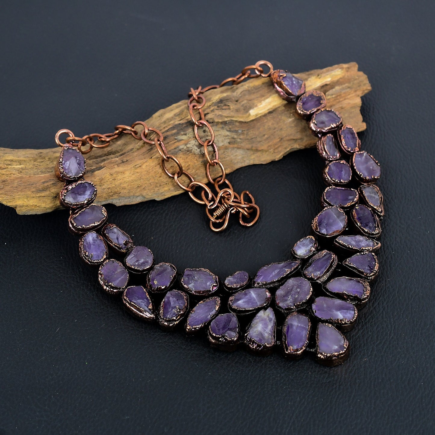 Purple Amethyst Rough Gemstone Necklace