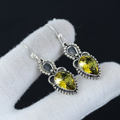 Blue Topaz Gemstone Earrings