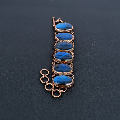Blue Flash Labradorite Gemstone Bracelet
